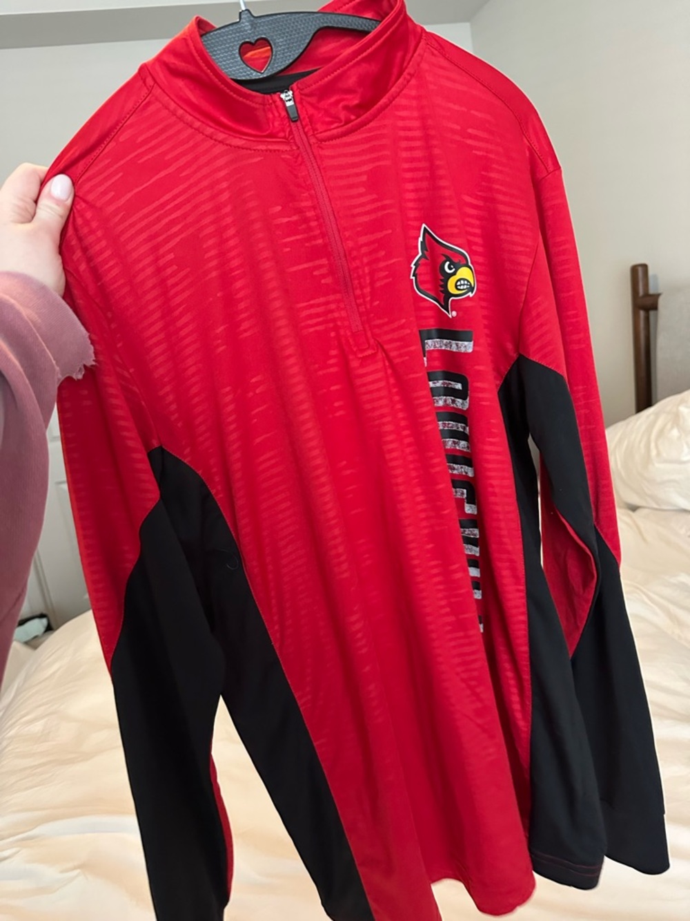 Louisville Cardinals Red & Black Men's Quarter-Zip Pullover